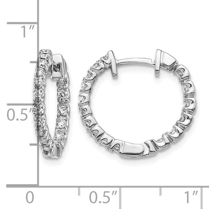 14K Weißgold Creolen mit Klappscharnier und echten Diamanten