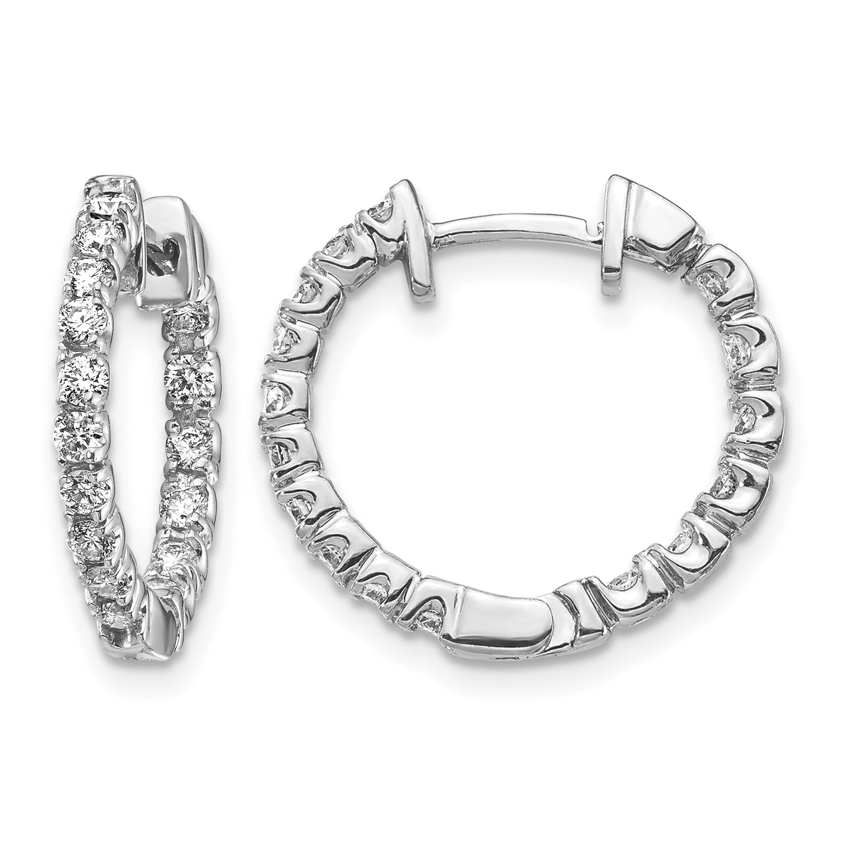 14K Weißgold Ohrringe mit echten VS Diamanten