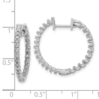 14K Weißgold Creolen mit Klappscharnier und echten AAA-Diamanten