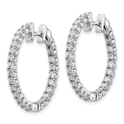 14K Weißgold Creolen mit Klappscharnier und echten AAA-Diamanten