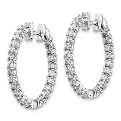 14K Weißgold Creolen mit echten Diamanten und Klappscharnier