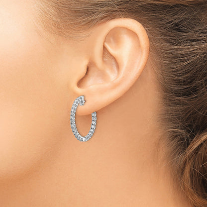 14K Weißgold Ohrringe mit echten VS Diamanten