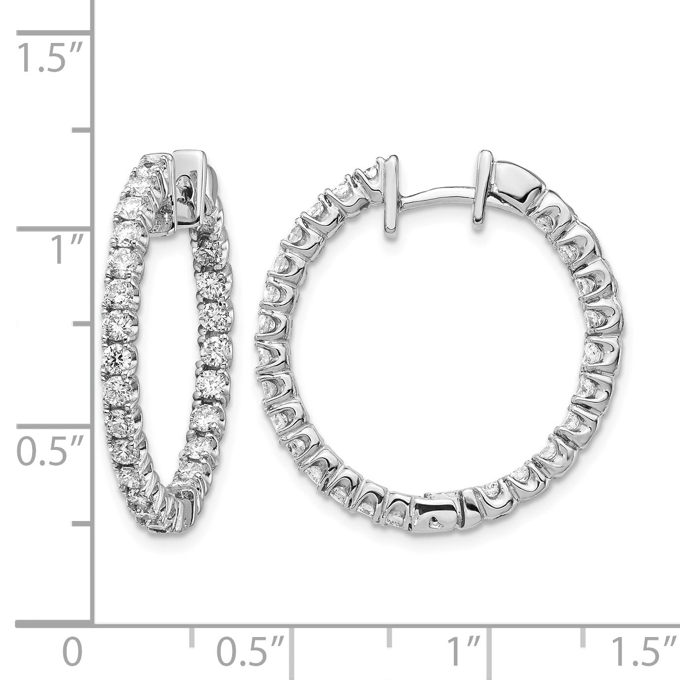 14K Weißgold Ohrringe mit echten VS Diamanten