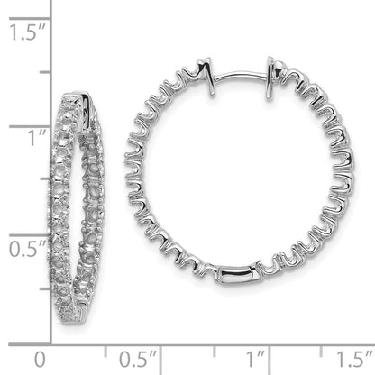 14K Weißgold Creolen mit Klappscharnier und echten Diamanten VS