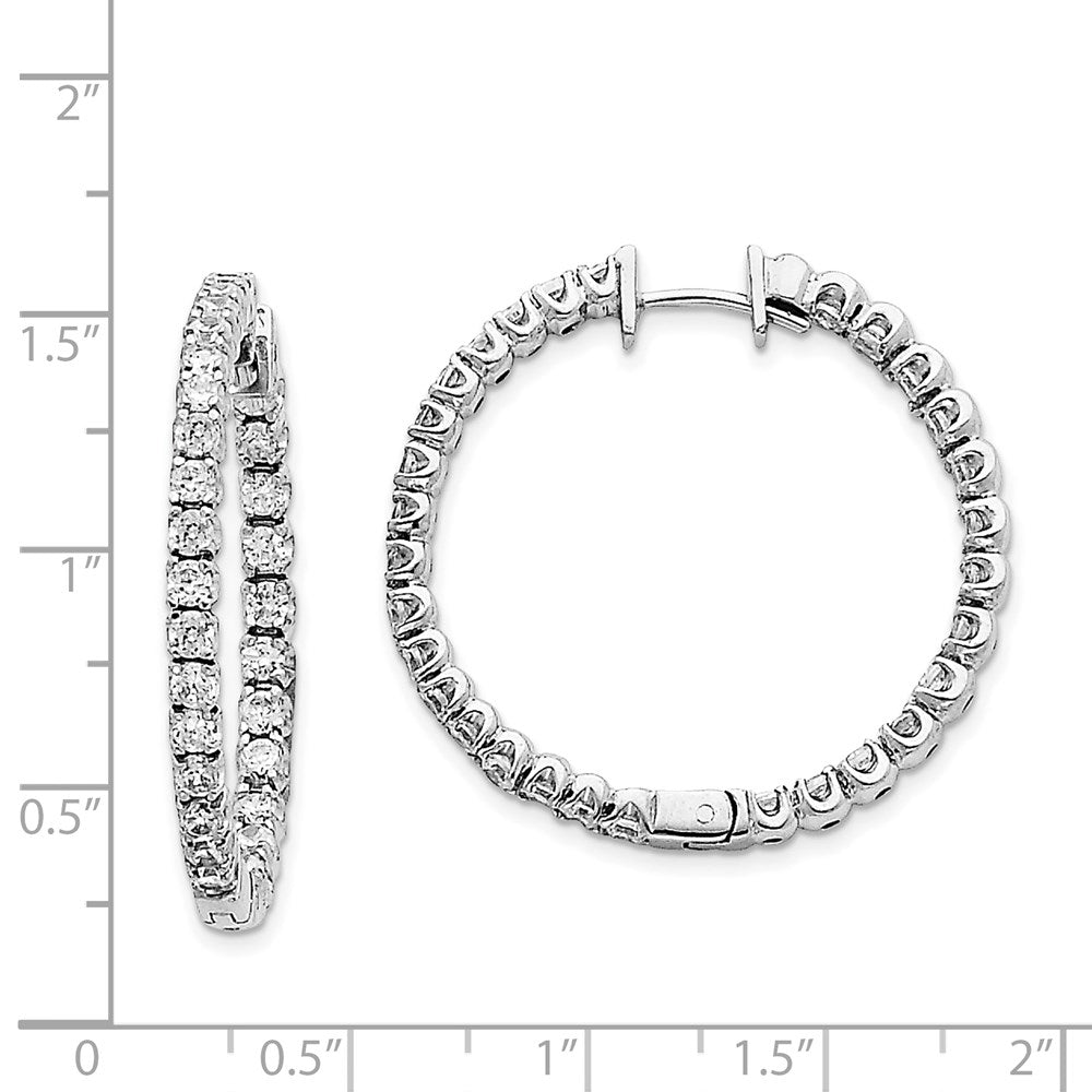 14K Weißgold Creolen mit Scharnier und echten VS Diamanten