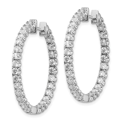 14K Weißgold Creolen mit echten AA-Diamanten und Scharnierverschluss