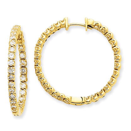 14K Gelbgold Creolen mit Klappscharnier und echten VS Diamanten