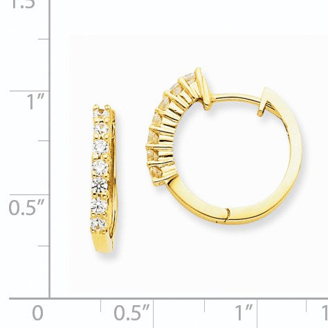 14K Gelbgold Creolen mit Klappscharnier und echten Diamanten, VS