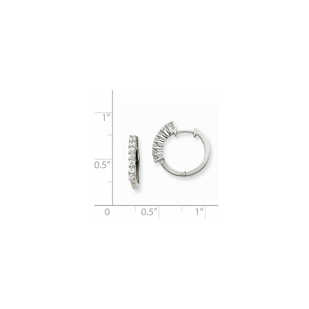 14K Weißgold Creolen mit Klappscharnier und echten VS Diamanten