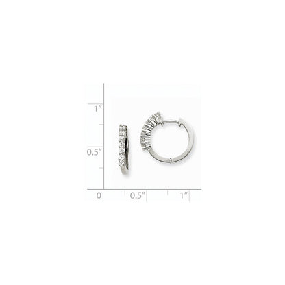 14K Weißgold Creolen mit Klappscharnier und echten VS Diamanten