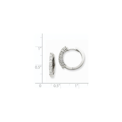 14K Weißgold Creolen mit Scharnier, VS echte Diamanten