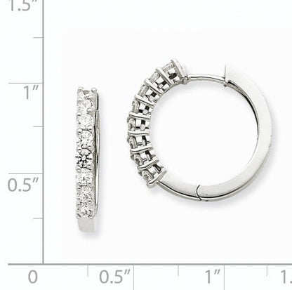 14K Weißgold Creolen mit Klappscharnier und echten Diamanten VS