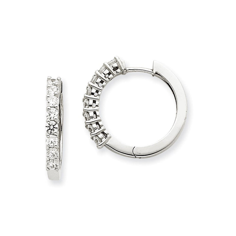 14K Weißgold Creolen mit Klappscharnier und echten Diamanten VS