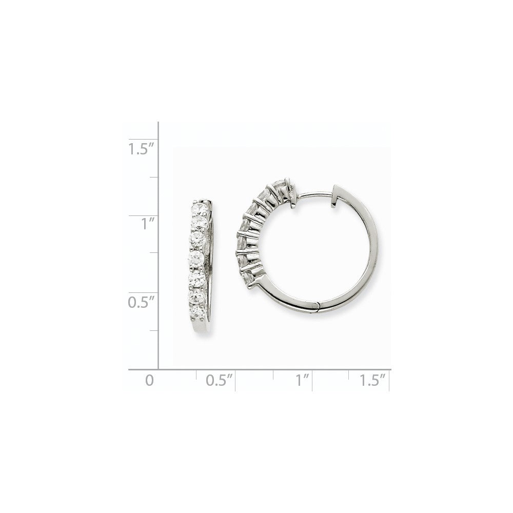 14K Weißgold Creolen mit Klappscharnier und echten AAA Diamanten