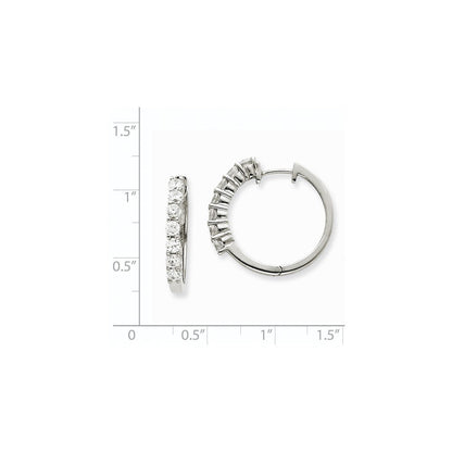 14K Weißgold Creolen mit Klappscharnier und echten AAA Diamanten