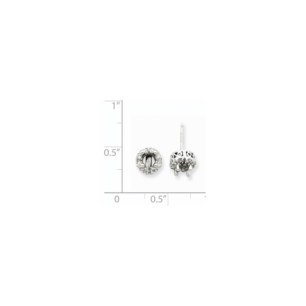 14K Weißgold Ohrstecker-Fassung für echte Diamanten