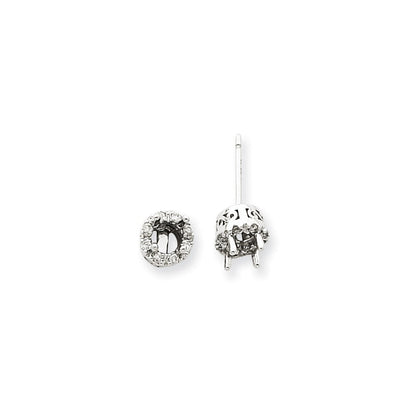 14K Weißgold Diamant-Ohrstecker Semi-Mount (Fassung ohne Mittelstein)