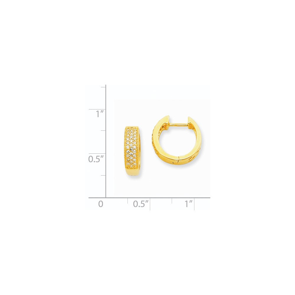 14K Gold Diamant-Creolen mit Scharnier