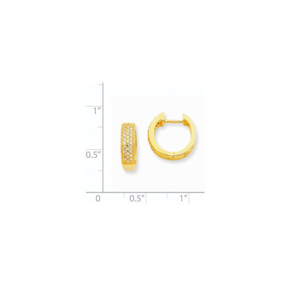 14K Gold Diamant-Creolen mit Scharnier