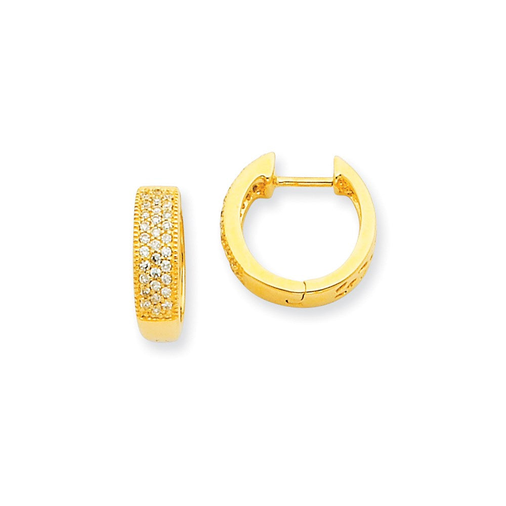 14K Gold Diamant-Creolen mit Scharnier