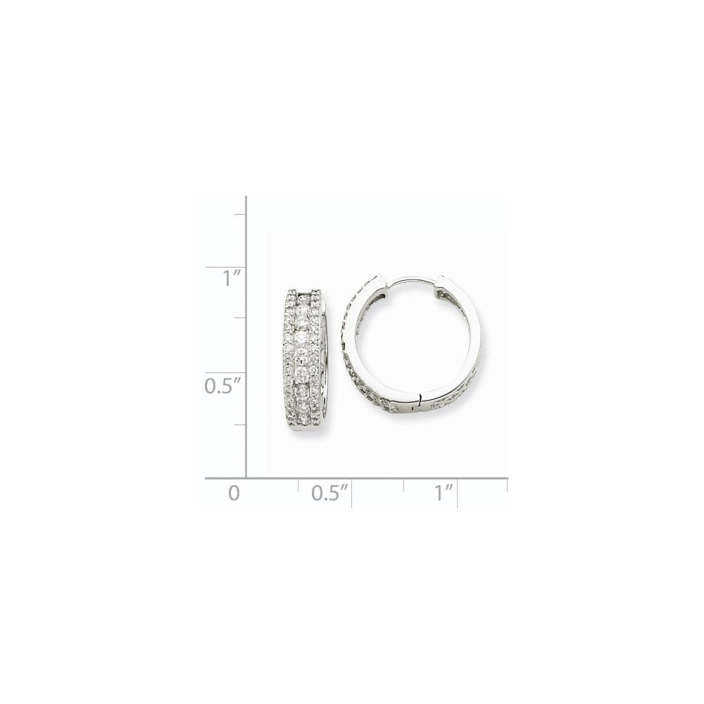 14K Weißgold Creolen mit echten Diamanten