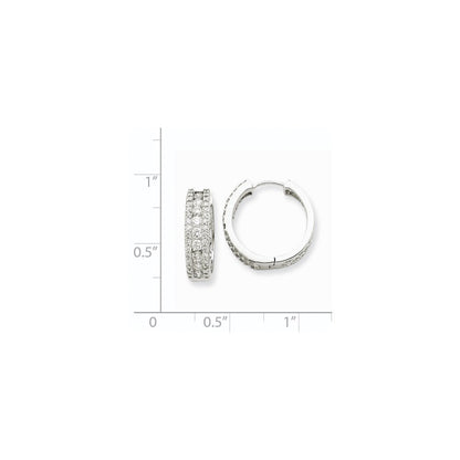 14K Weißgold Creolen mit echten Diamanten