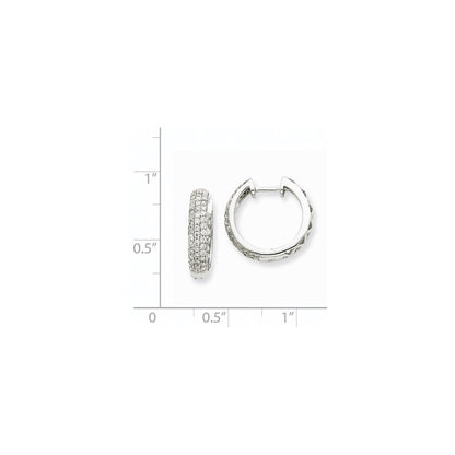 Creolen aus 14K Weißgold mit echten Diamanten