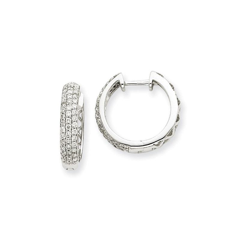Creolen aus 14K Weißgold mit echten Diamanten
