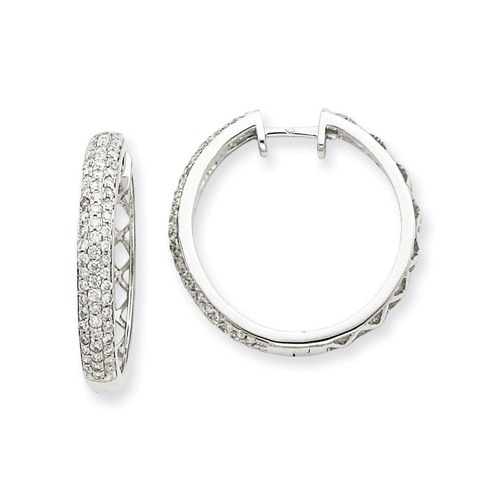 14K Weißgold Diamant-Ohrringe