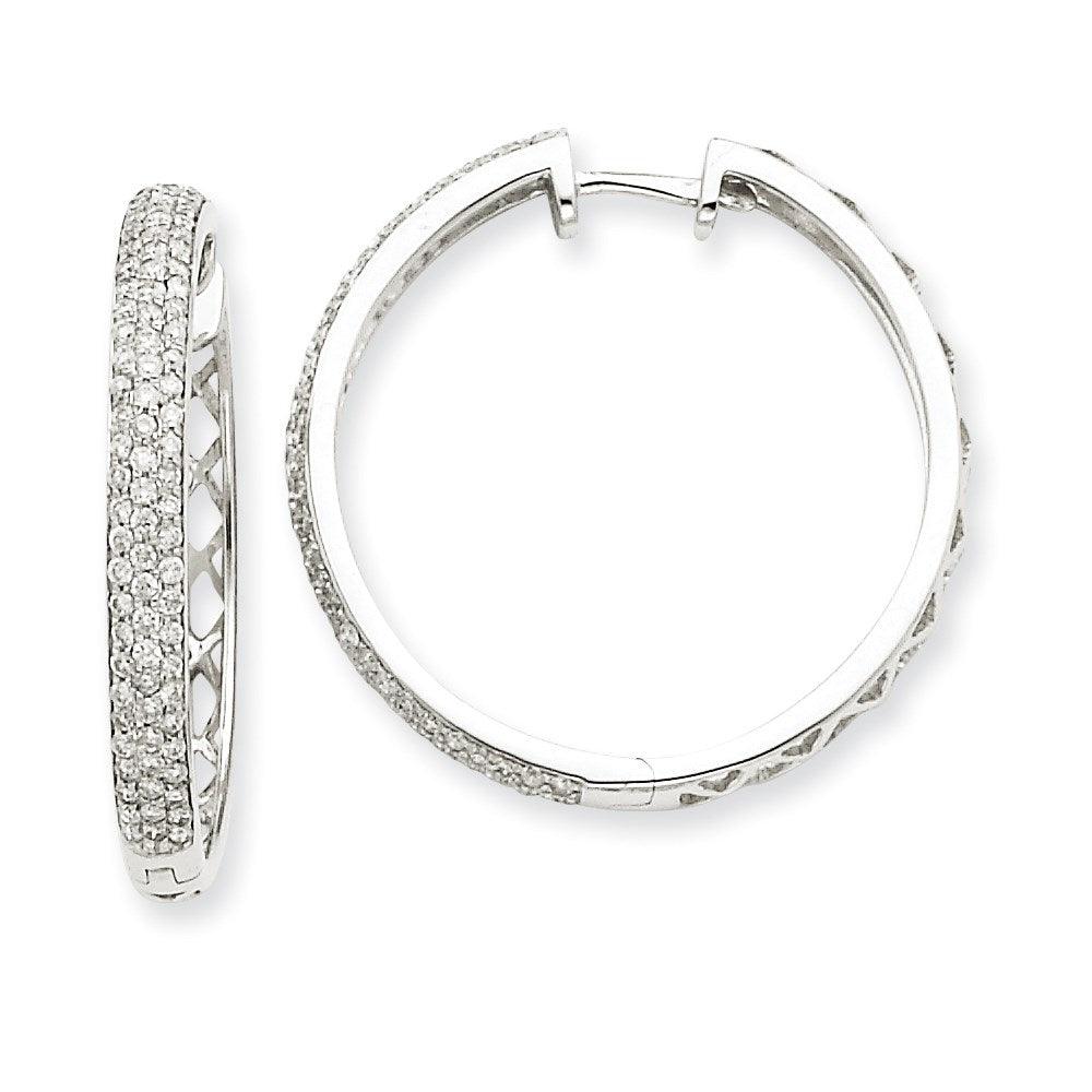 14K Weißgold Diamant-Ohrringe