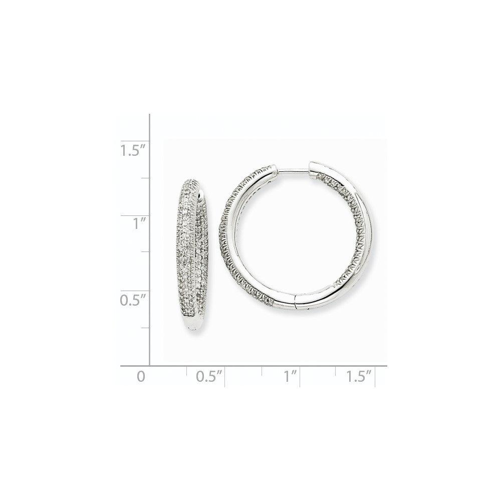 14K Weißgold Creolen mit AA Echt-Diamanten "In & Out"