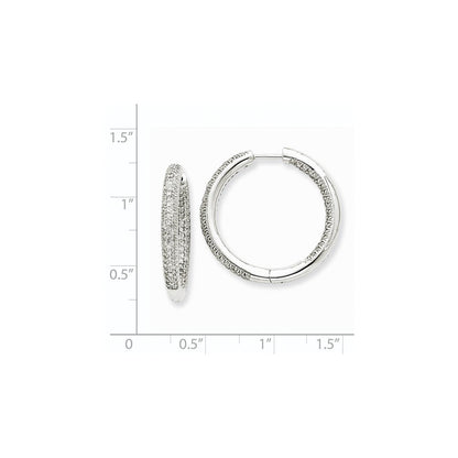 14K Weißgold Creolen mit AA Echt-Diamanten "In & Out"