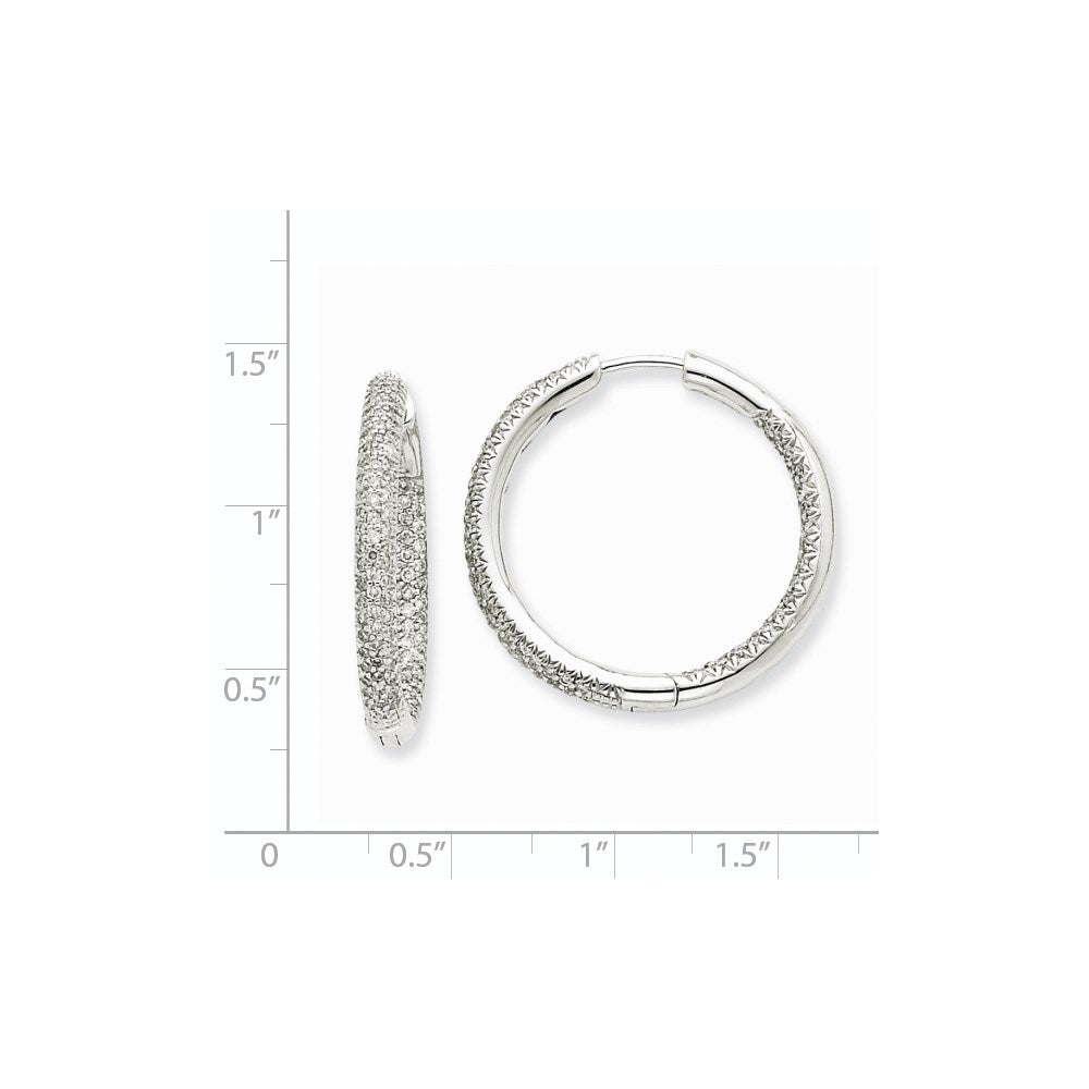 14K Weißgold Creolen mit 1,5 ct. Diamanten im Kreis-Design