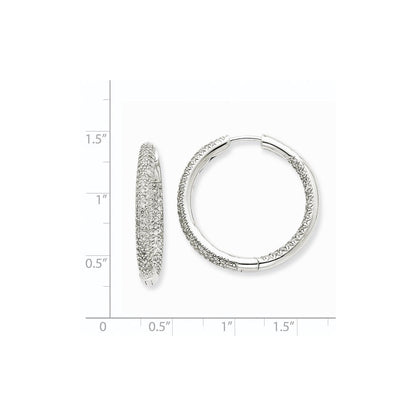 14K Weißgold Creolen mit 1,5 ct. Diamanten im Kreis-Design
