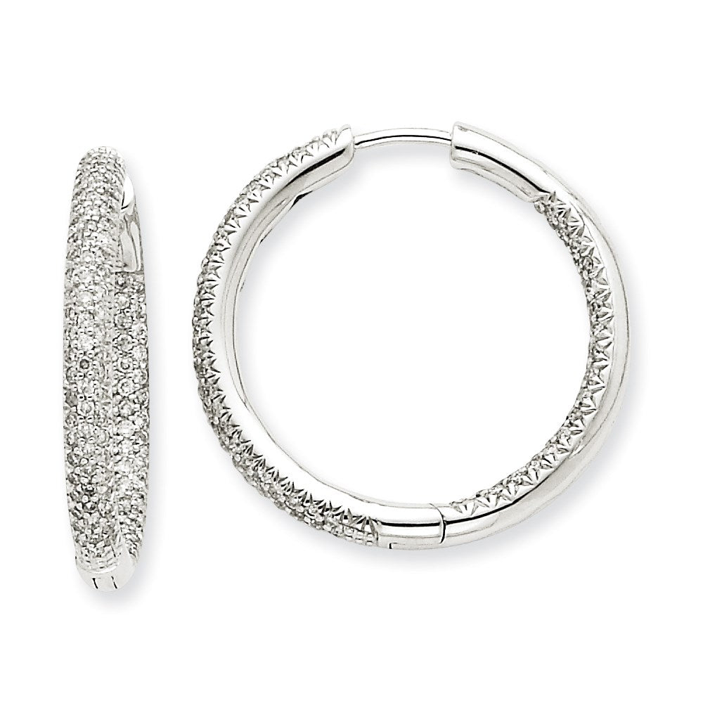 14K Weißgold Creolen mit 1,5 ct. Diamanten im Kreis-Design