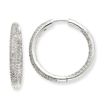 14K Weißgold Creolen mit 1,5 ct. Diamanten im Kreis-Design
