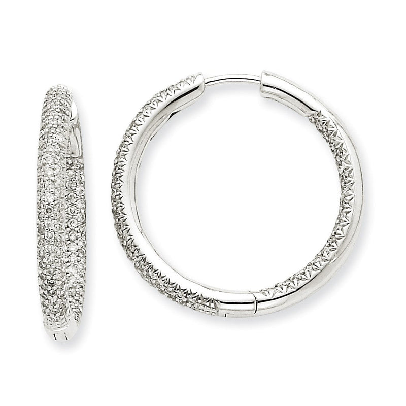 14K Weißgold Creolen mit 1,5 ct. Diamanten im Kreis-Design