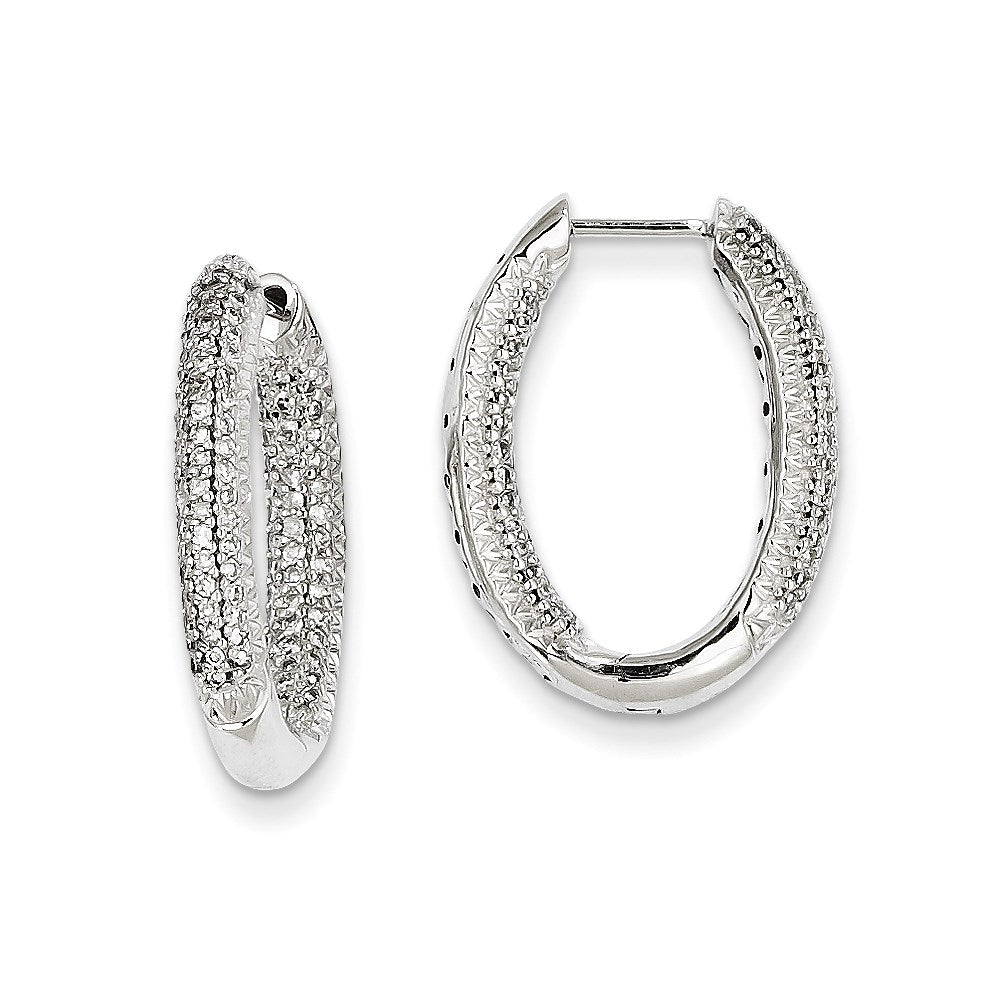 14K Weißgold Diamant-Ohrringe