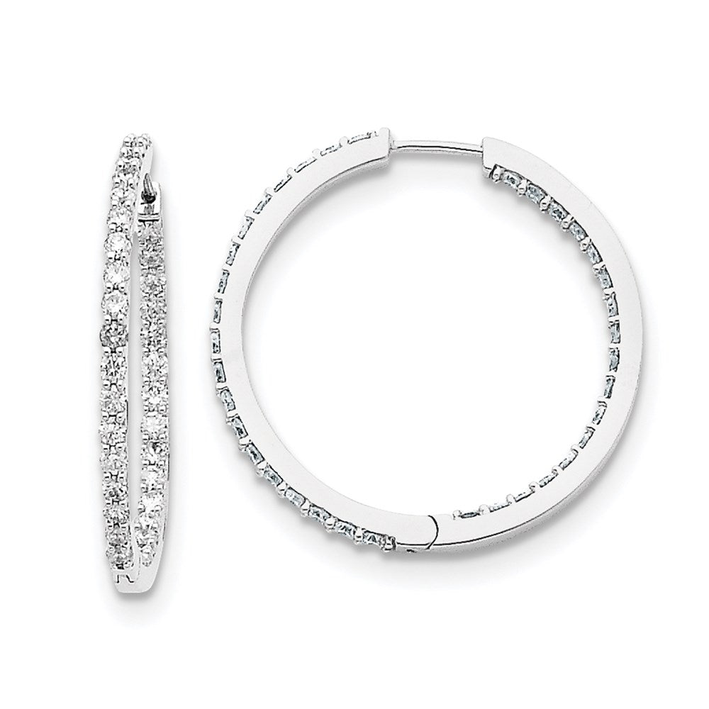 14K Weißgold Creolen mit AA-echten Diamanten