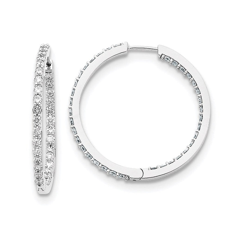 14K Weißgold Creolen mit AA-echten Diamanten