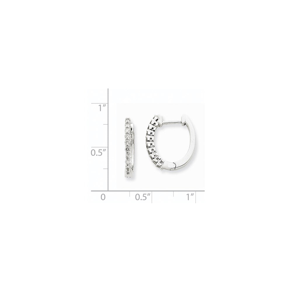14K Weißgold Creolen mit Klappscharnier und echten AA-Diamanten