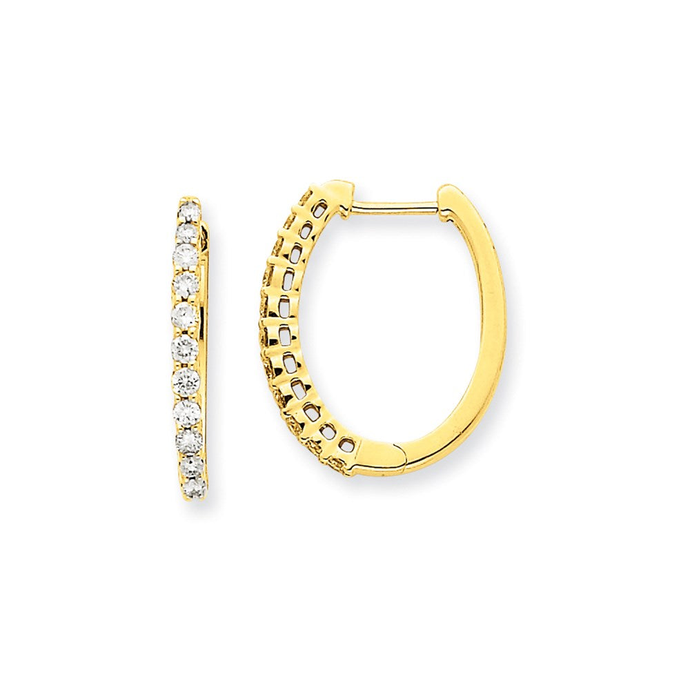 14K Gold Creolen mit echten Diamanten