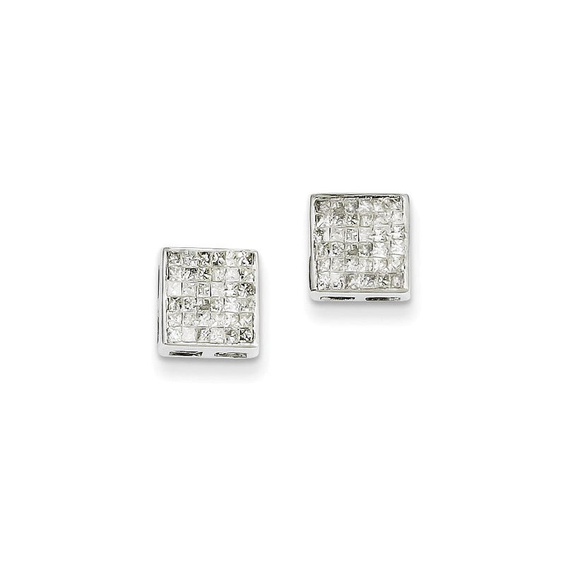 14K Weißgold Diamant-Ohrstecker