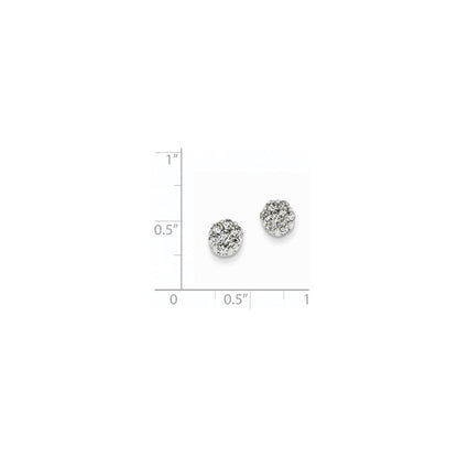 14K Weißgold Ohrringe mit echten Diamanten in Cluster-Optik und Schraubverschluss