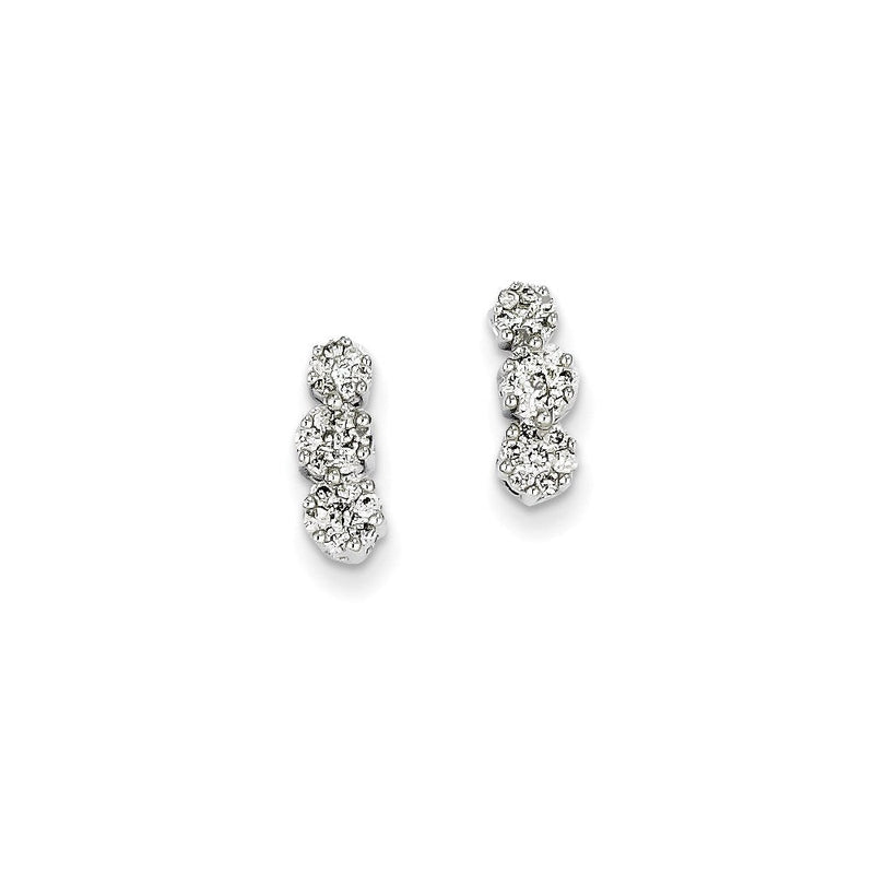 14K Weißgold Ohrstecker mit echten Diamanten
