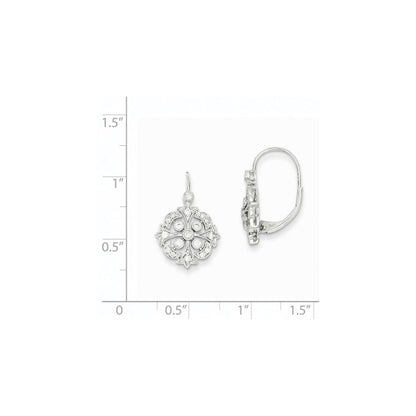14K Weißgold Diamant-Ohrringe mit Leverback-Verschluss