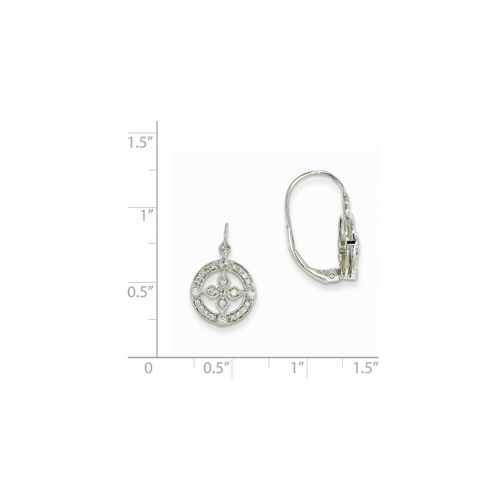 14K Weißgold AA Echtdiamant-Ohrringe