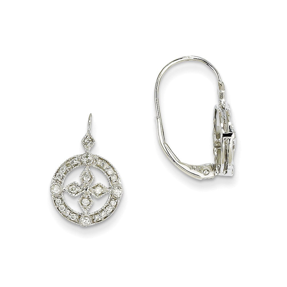 14K Weißgold AA Echtdiamant-Ohrringe