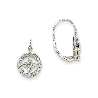 14K Weißgold AA Echtdiamant-Ohrringe