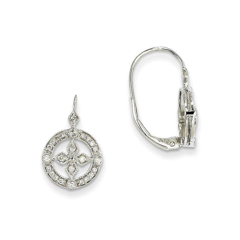14K Weißgold AA Echtdiamant-Ohrringe